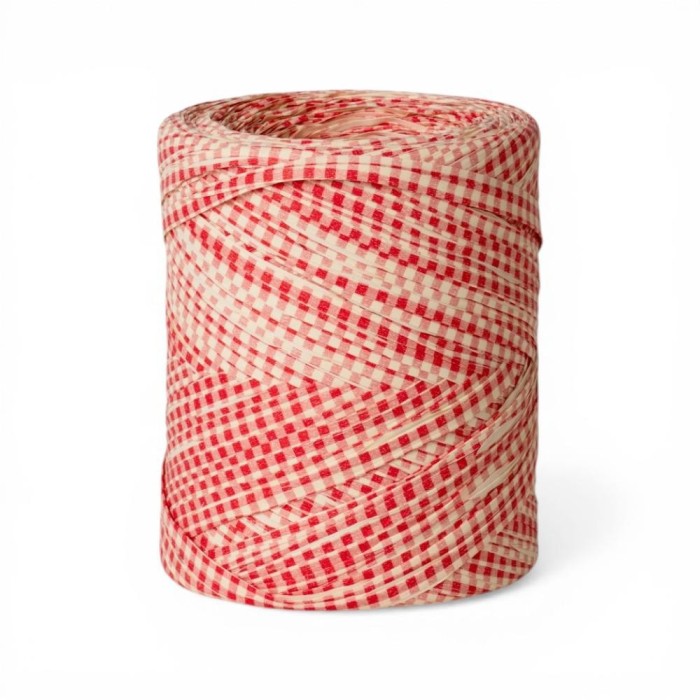 RAFFIA SPOLETTE 15MMX200M ROSSO BIANCO A QUADRI